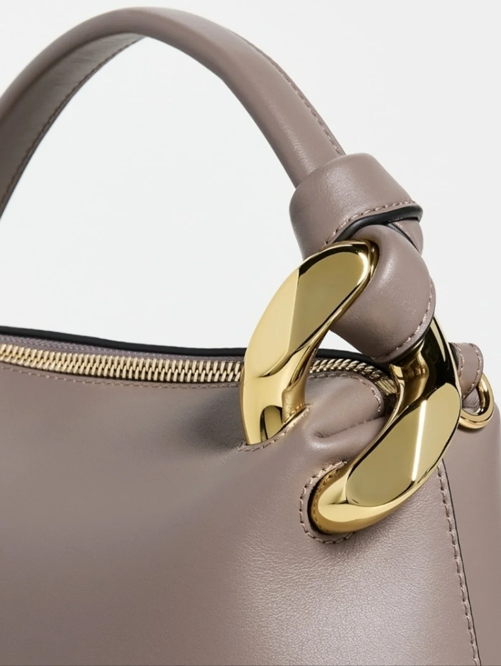 JW ANDERSON THE JWA SMALL CORNER BAG - TAUPE LEATHER